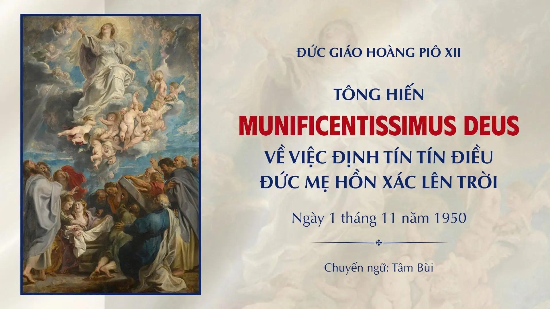 Tông hiến Munificentissimus Deus về việc định tín Tín điều Đức Mẹ hồn xác lên trời